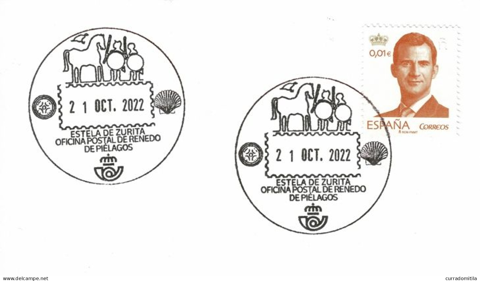 2022 SPAIN Card With Special Cancellation Of Horse, Warrior And Vulture In A Celtic Stellae - Archéologie