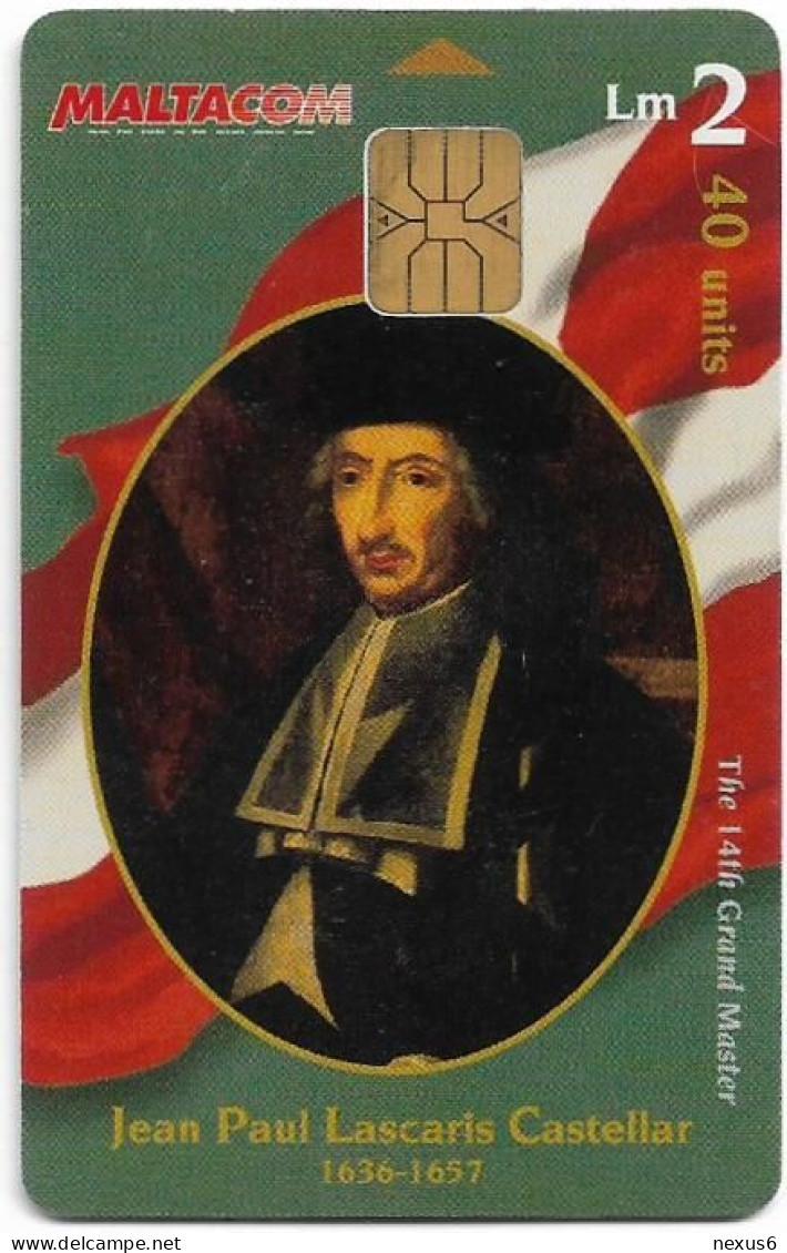 Malta - Maltacom - Maltese Grand Masters - Jean Paul Lascaris Castellar, 40Units, 20.000ex, Used - Malte