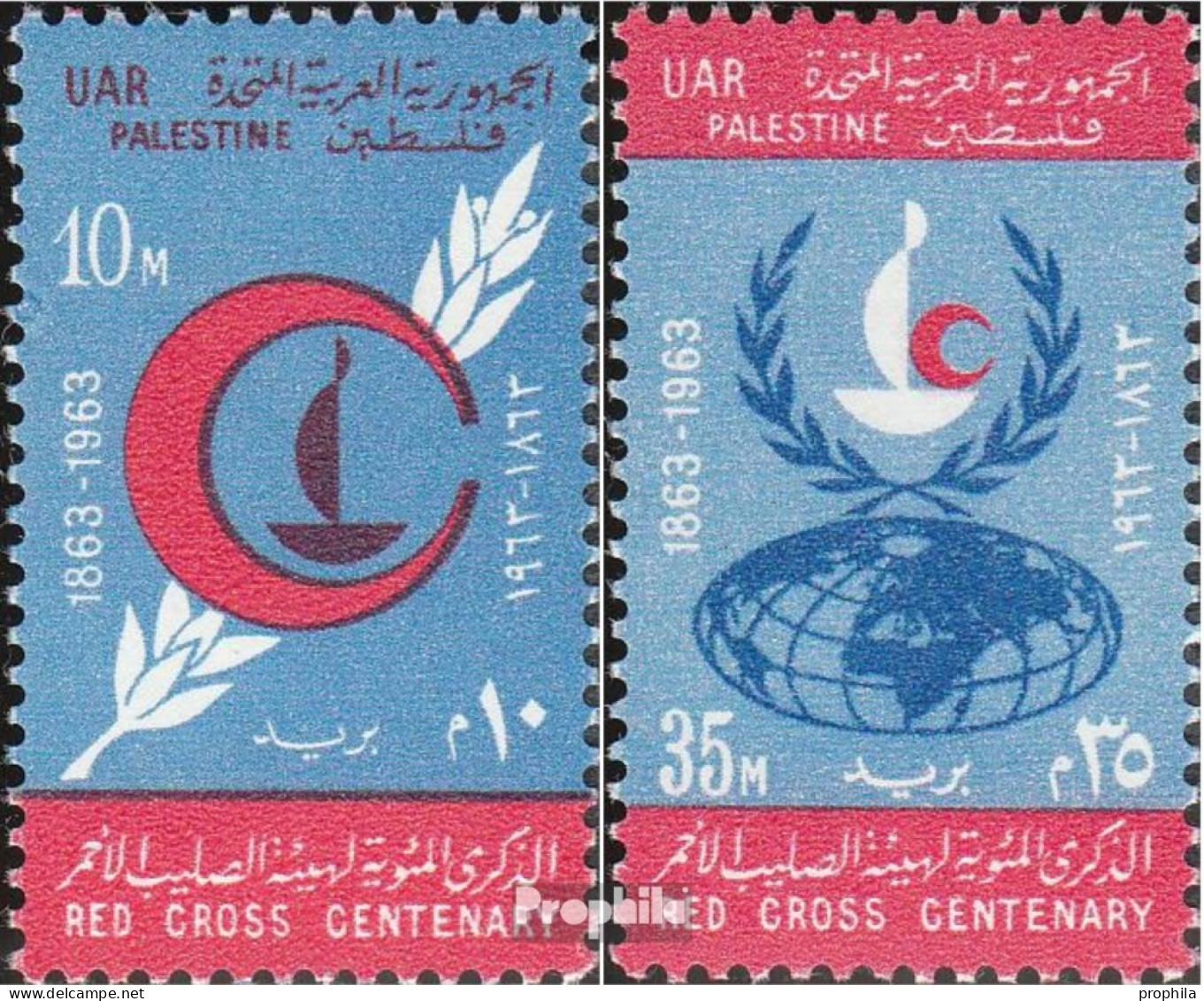 Ägypten - Bes. Palästina 128-129 (kompl.Ausg.) Postfrisch 1963 Rotes Kreuz - Sonstige & Ohne Zuordnung