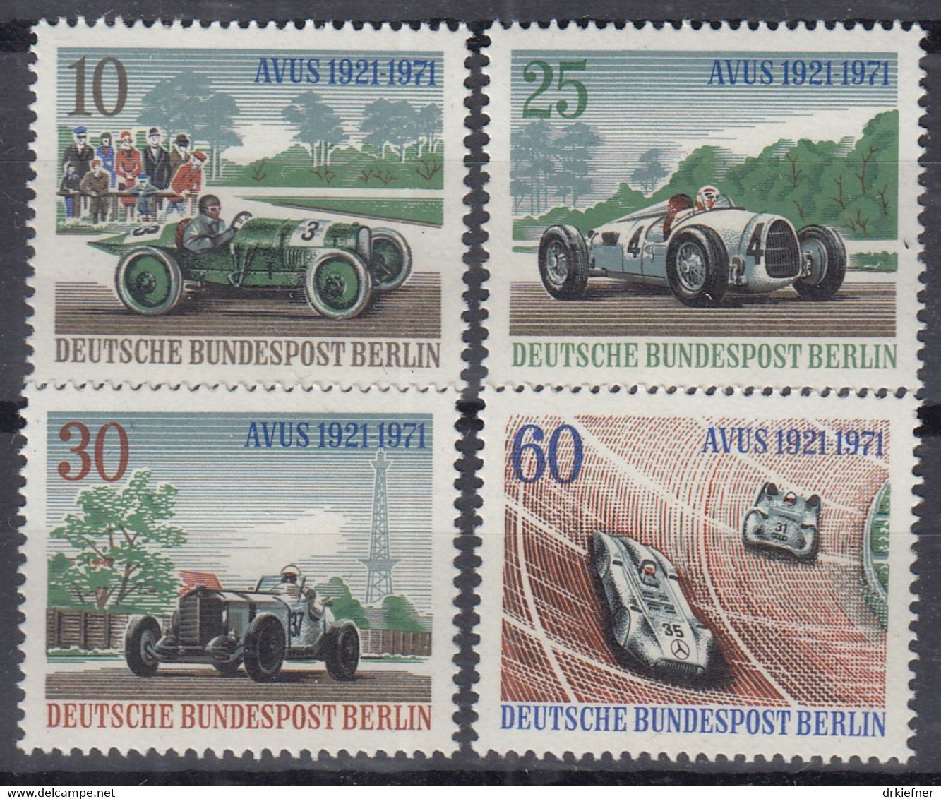 BERLIN  397-400, Postfrisch **, 50 Jahre AVUS-Rennen, 1971 - Ungebraucht