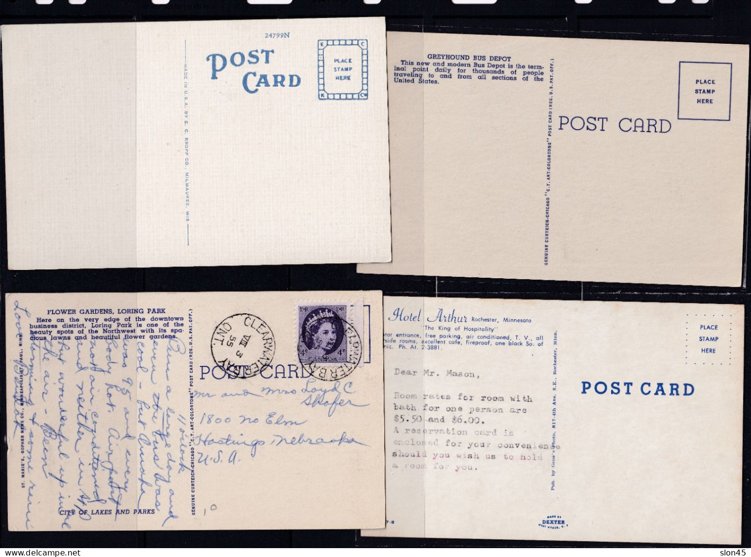 USA 4 Color Postal Cards Used/Unused Minn 16083 - Altri & Non Classificati