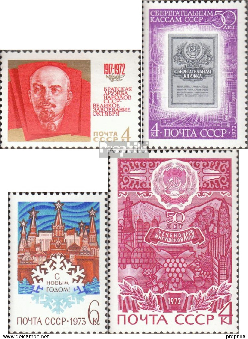 Sowjetunion 4052,4061,4062,4063 (kompl.Ausg.) Postfrisch 1972 Revolution, Neujahr, Sparkasse U.a. - Unused Stamps
