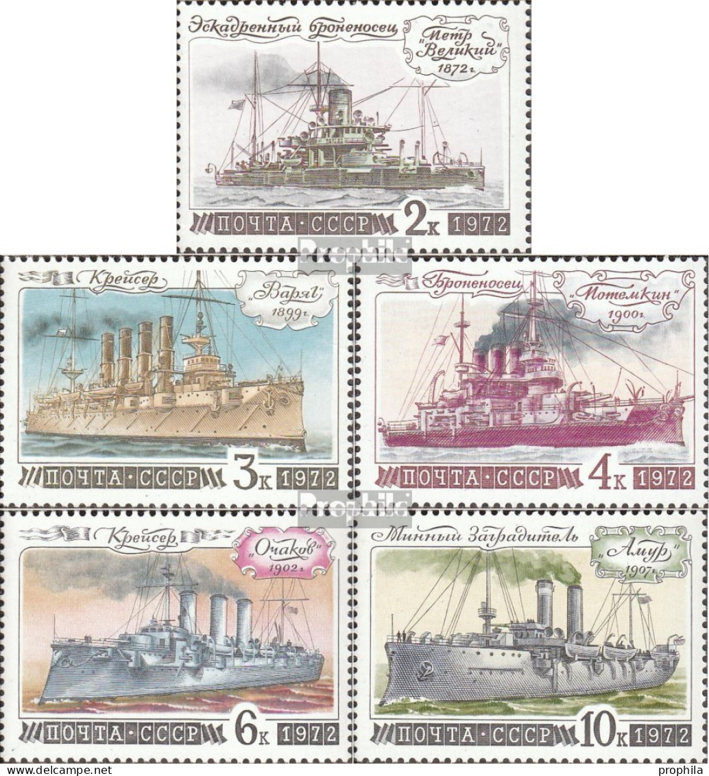 Sowjetunion 4064-4068 (kompl.Ausg.) Postfrisch 1972 Geschichte Der Kriegsflotte - Unused Stamps