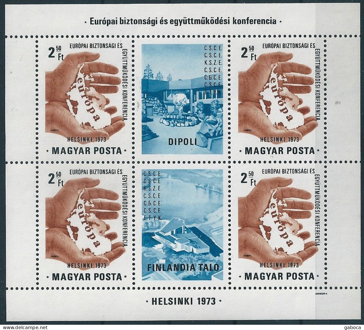 B0595c Hungary History Organization CSCE Geography Map Europe Building S/S MNH - Autres & Non Classés