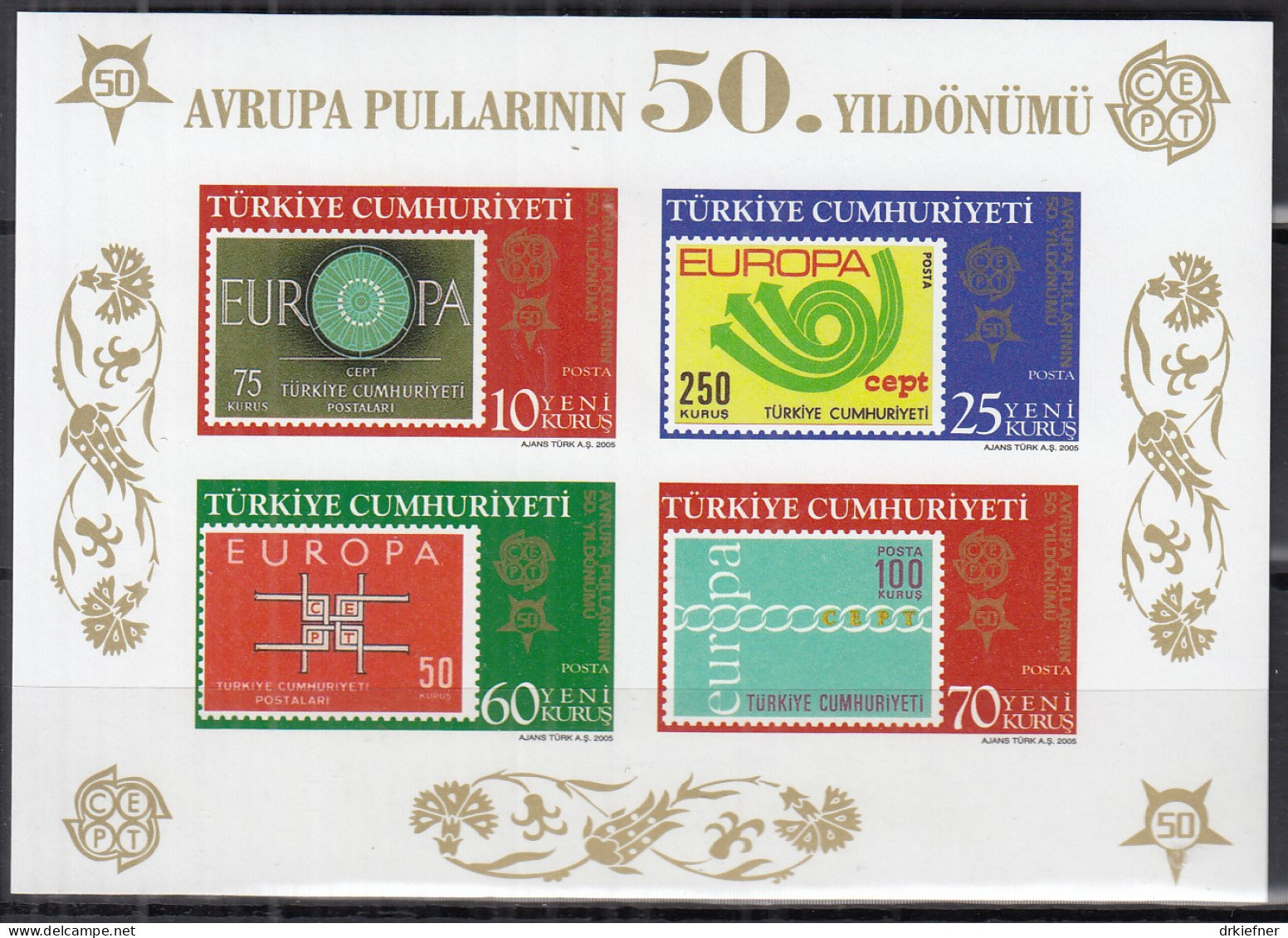 TÜRKEI  Block 58, Postfrisch **, 50 Jahre Europamarken, 2005 - Blocks & Kleinbögen