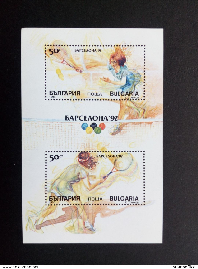 BULGARIEN BLOCK 211 A POSTFRISCH(MINT) SOMMEROLYMPIADE BARCELONA 1992 TENNIS - Zomer 1992: Barcelona