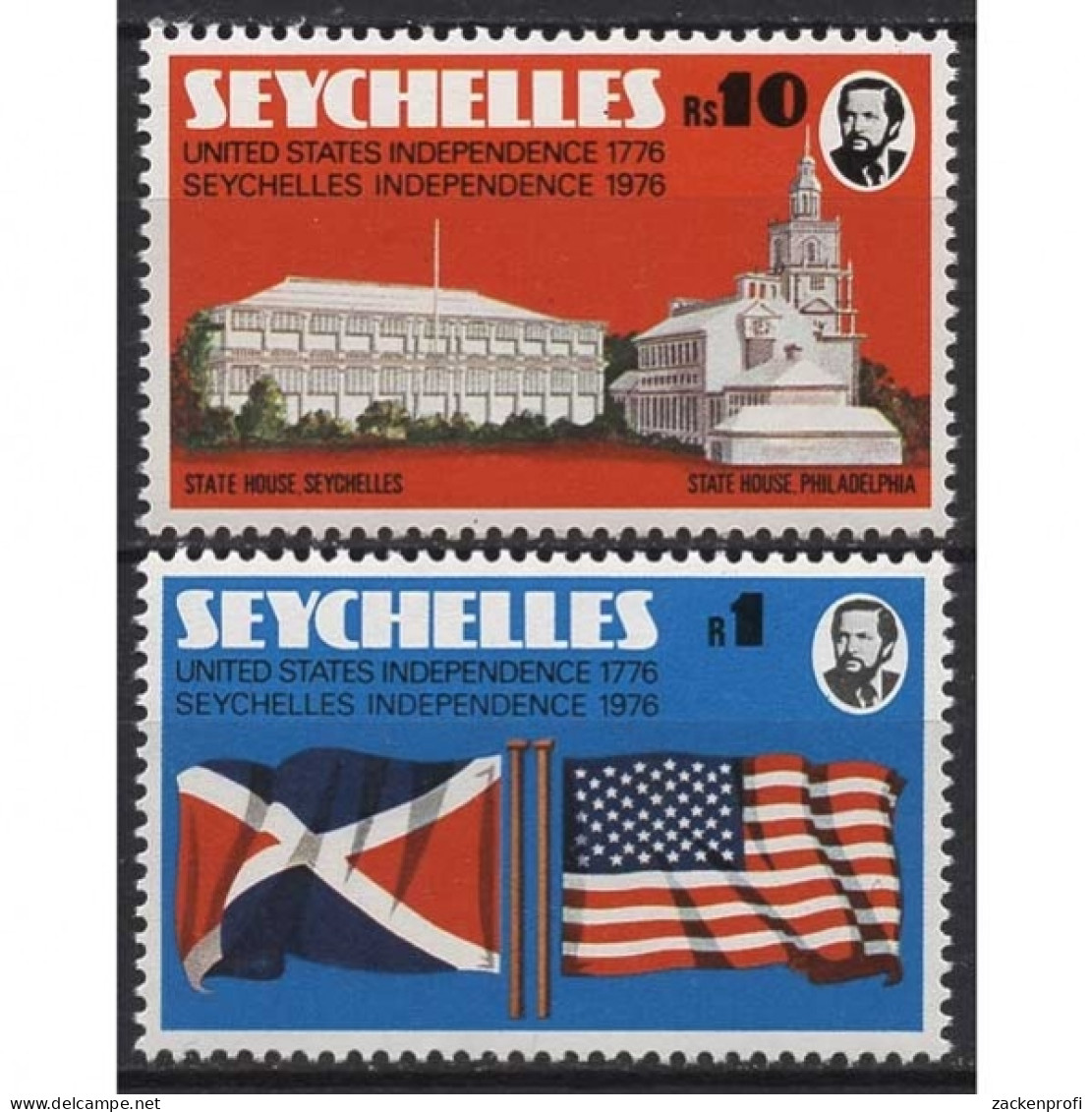 Seychellen 1976 200 Jahre Unabhängigkeit Der USA 356/57 Postfrisch - Seychellen (1976-...)