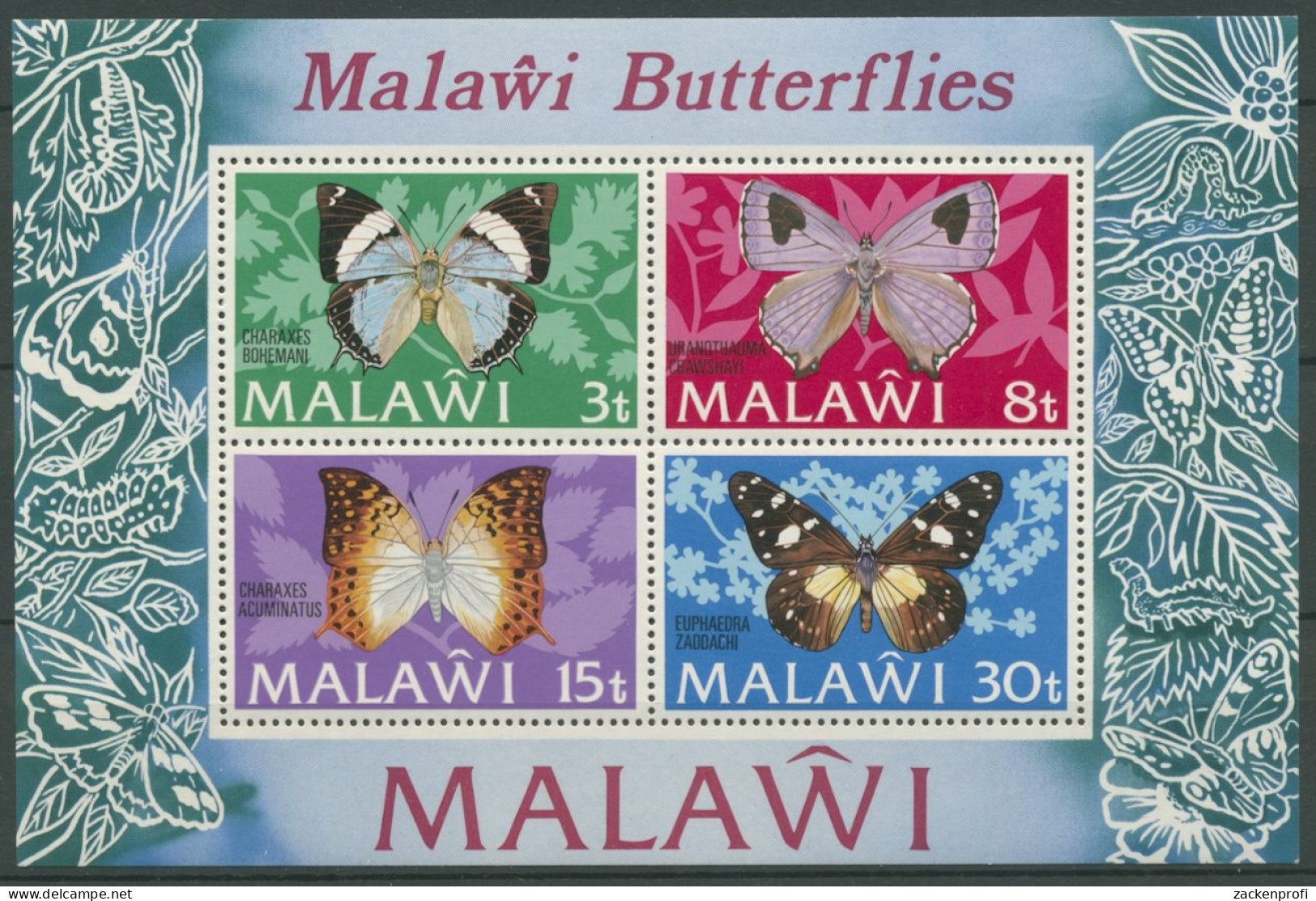 Malawi 1973 Schmetterlinge Block 30 Postfrisch (C26604) - Malawi (1964-...)