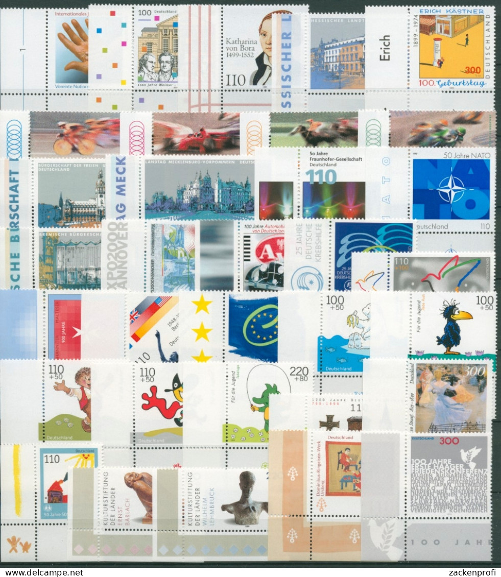 Bund 1999 Eckrandstücke Links Unten Komplett Aus 10er-Bogen Postfrisch (R7159) - Unused Stamps