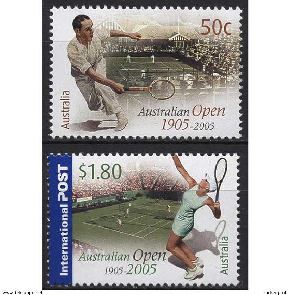 Australien 2005 100 J. Offene Australische Tennismeisterschaften 2393/94 Postfr. - Neufs