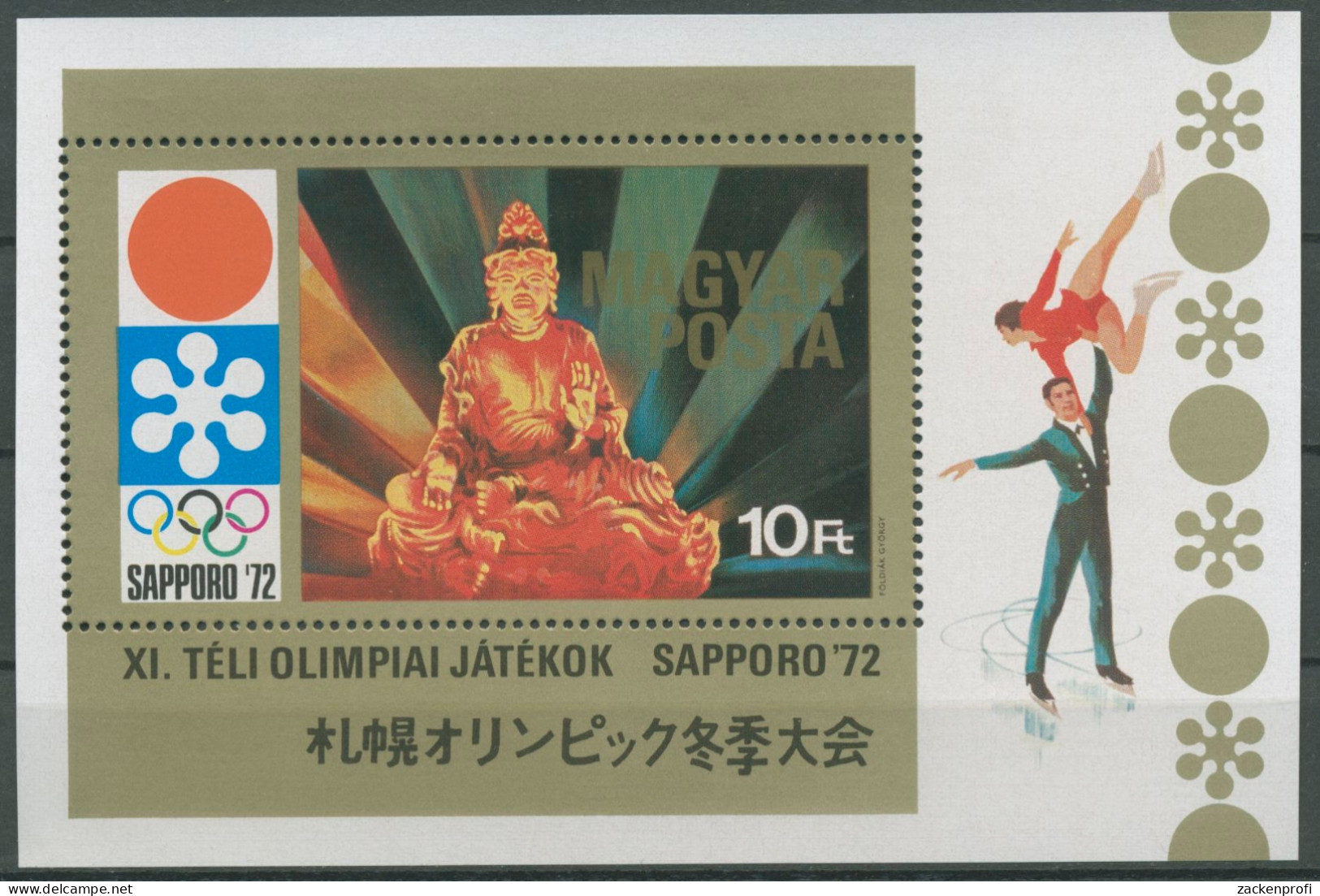 Ungarn 1971 Olympische Winterspiele Sapporo'72 Block 86 A Postfrisch (C92467) - Blocs-feuillets