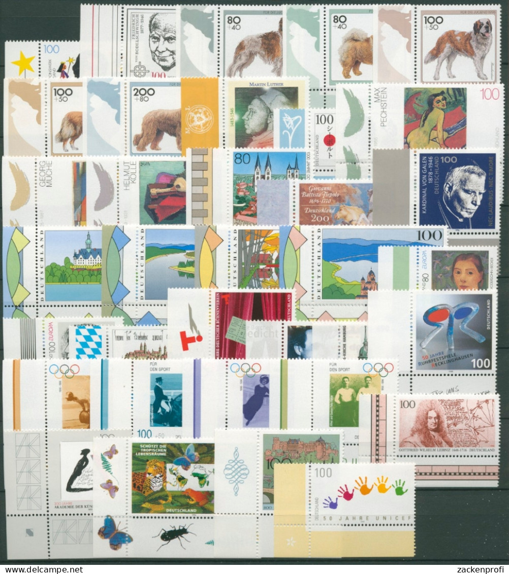 Bund 1996 Eckrandstücke Links Unten Komplett Aus 10er-Bogen Postfrisch (R7151) - Unused Stamps