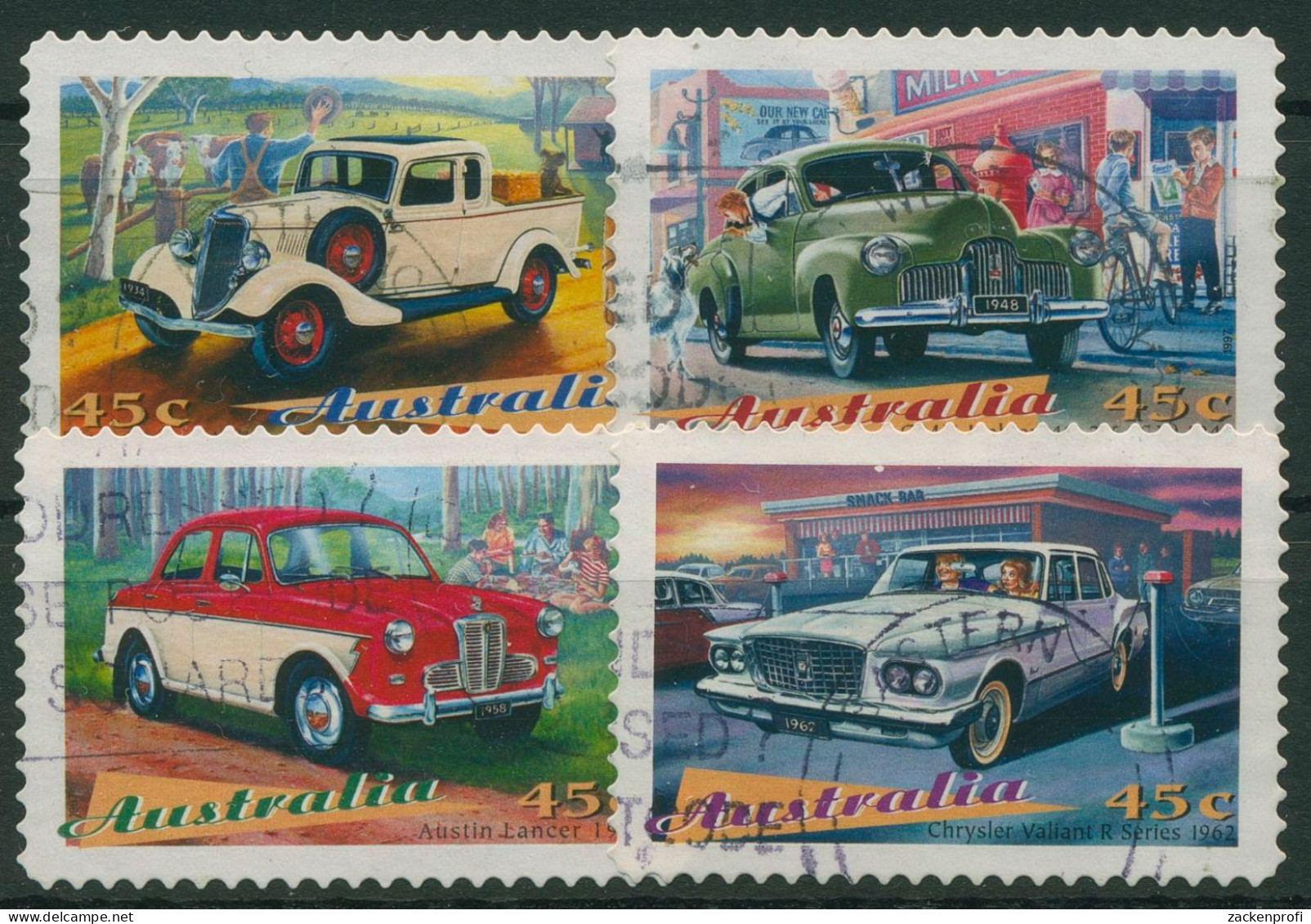 Australien 1997 Klassische Automobile 1622/25 Gestempelt - Usados