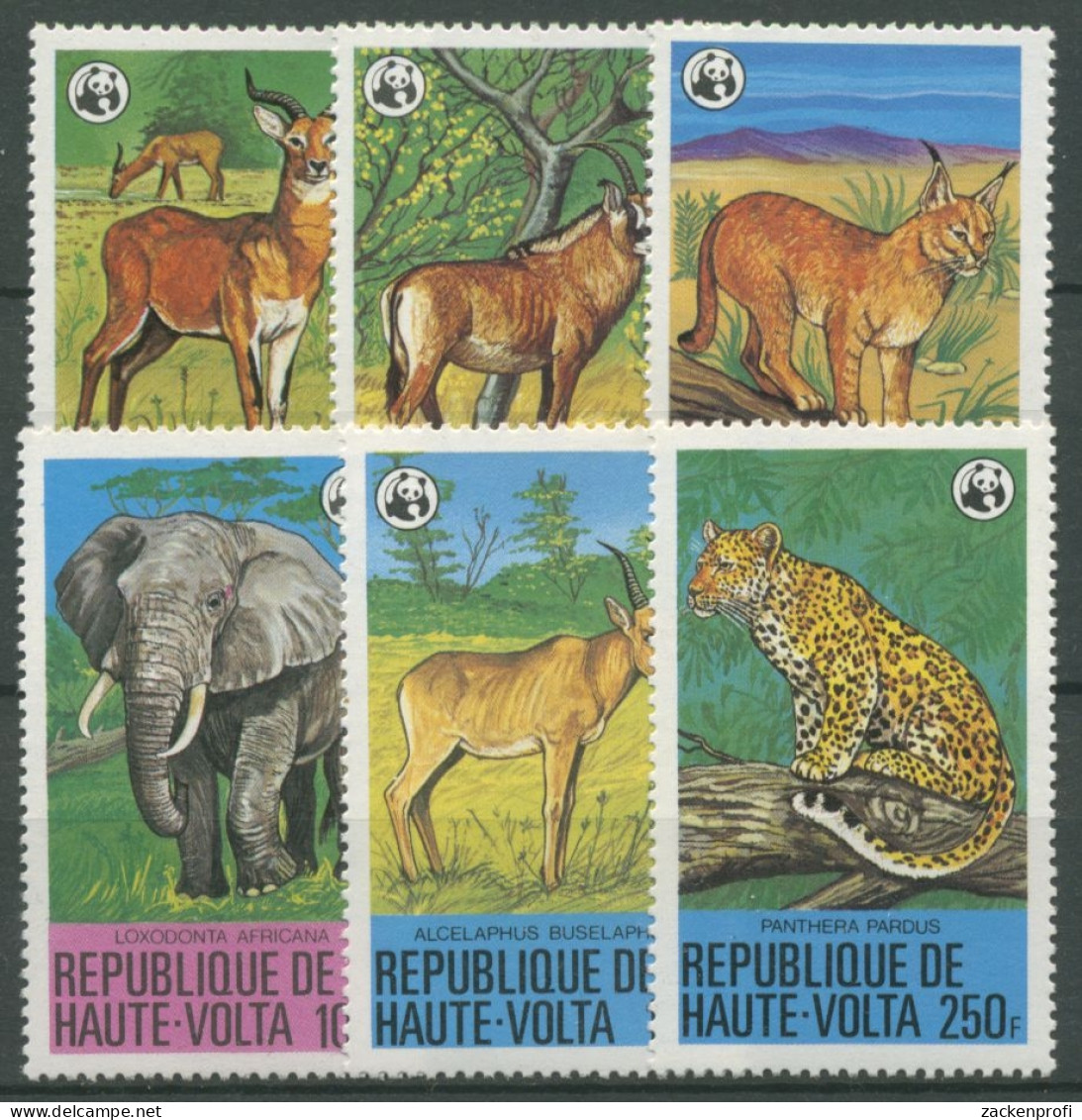Obervolta 1979 WWF Naturschutz Tiere Elefant Leopard Antilopen 760/65 Postfrisch - Haute-Volta (1958-1984)