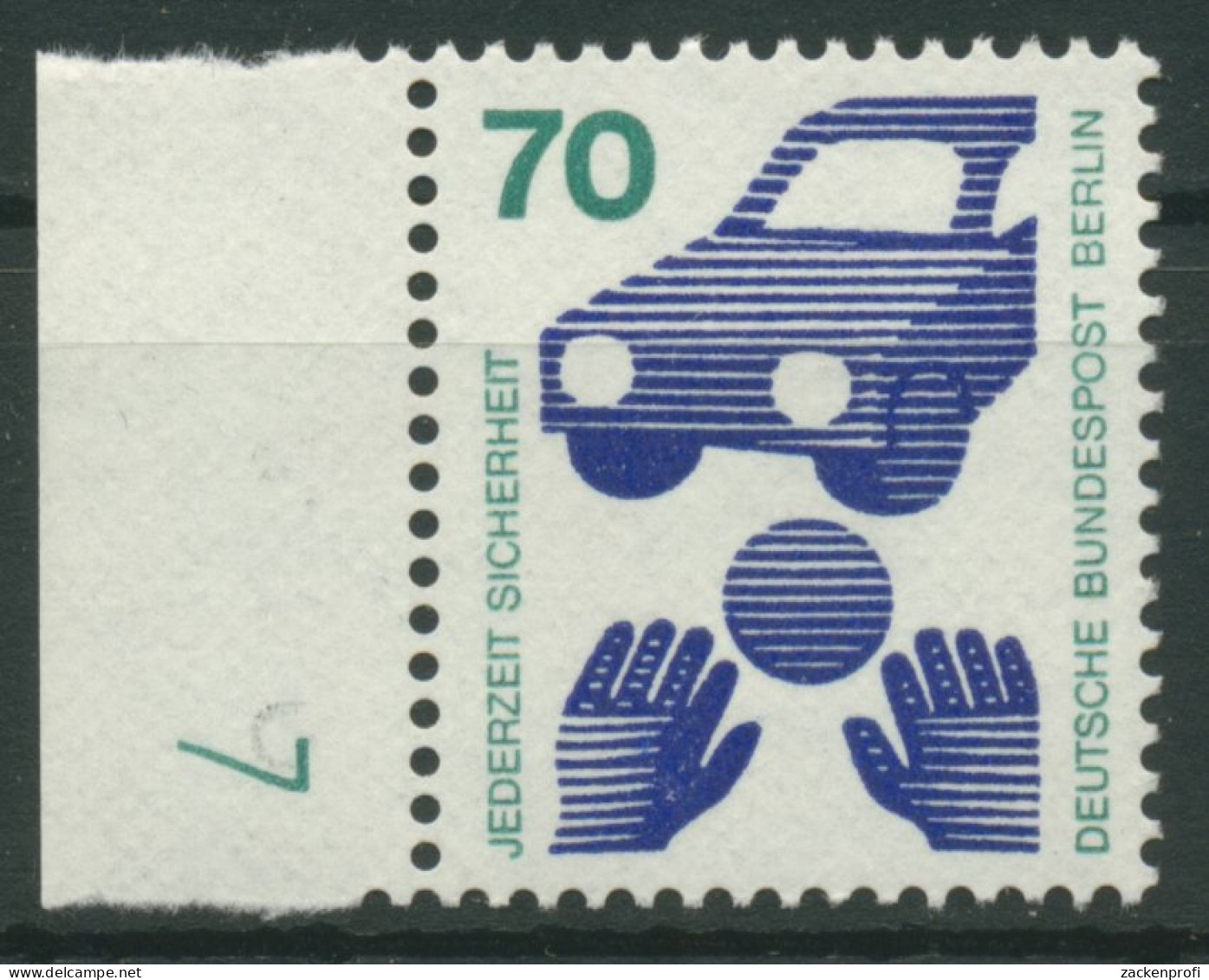 Berlin 1973 Unfallverhütung Mit Druckerzeichen 453 DZ 7 Grün Postfrisch - Nuovi