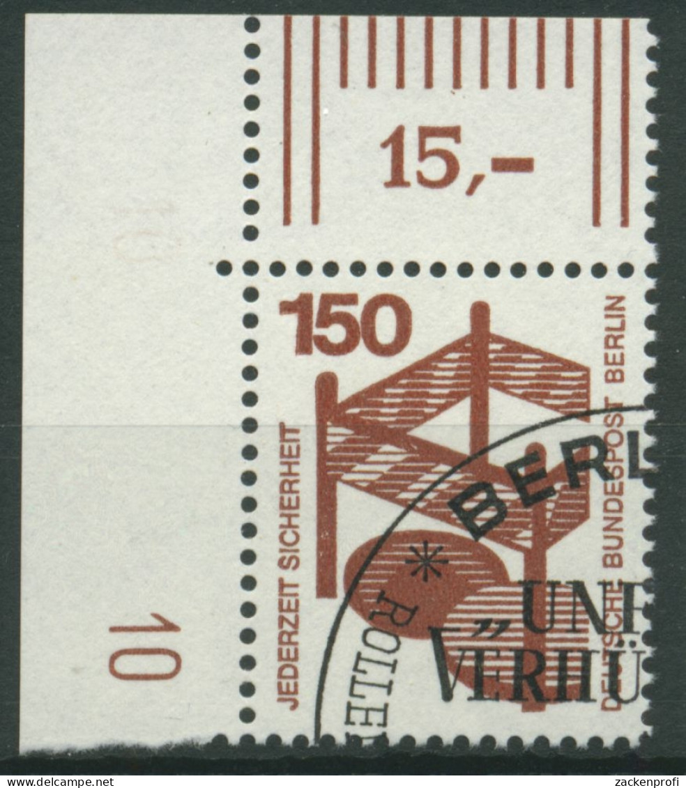 Berlin 1971 Unfallverhütung Mit Druckerzeichen 411 DZ 10 Ecke Gestempelt - Used Stamps