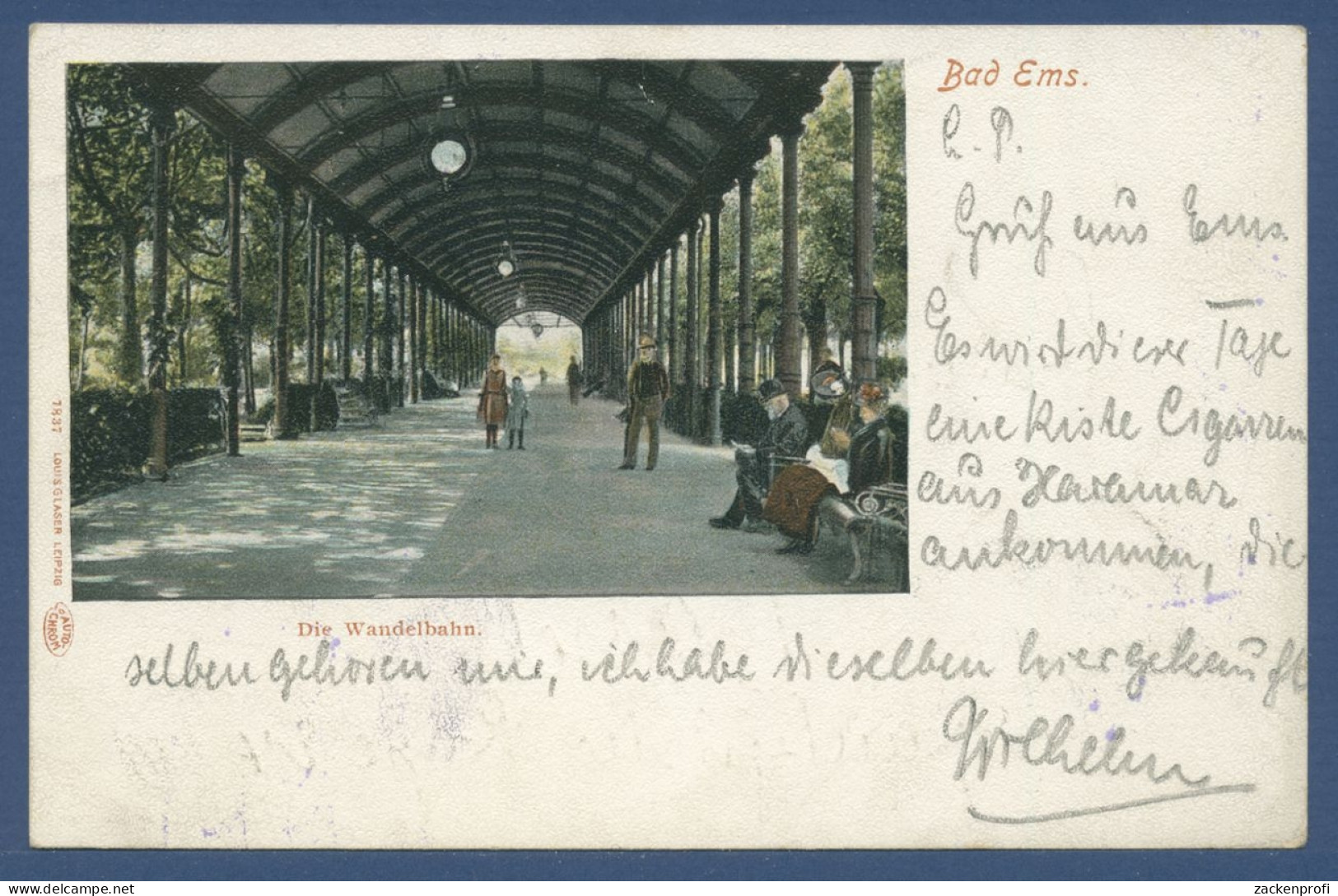 Bad Ems Die Wandelbahn, Gelaufen 1902 Nach Schweden (AK1407) - Bad Ems