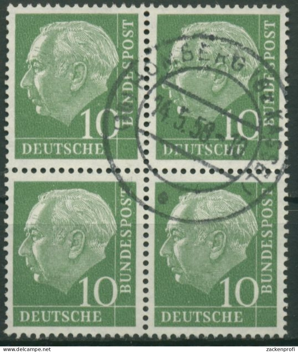 Bund 1954 Th. Heuss I Bogenmarken 183 4er-Block Gestempelt - Used Stamps