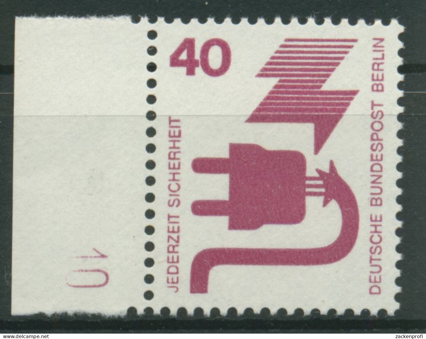 Berlin 1971 Unfallverhütung Mit Druckerzeichen 407 DZ 10 Postfrisch - Unused Stamps