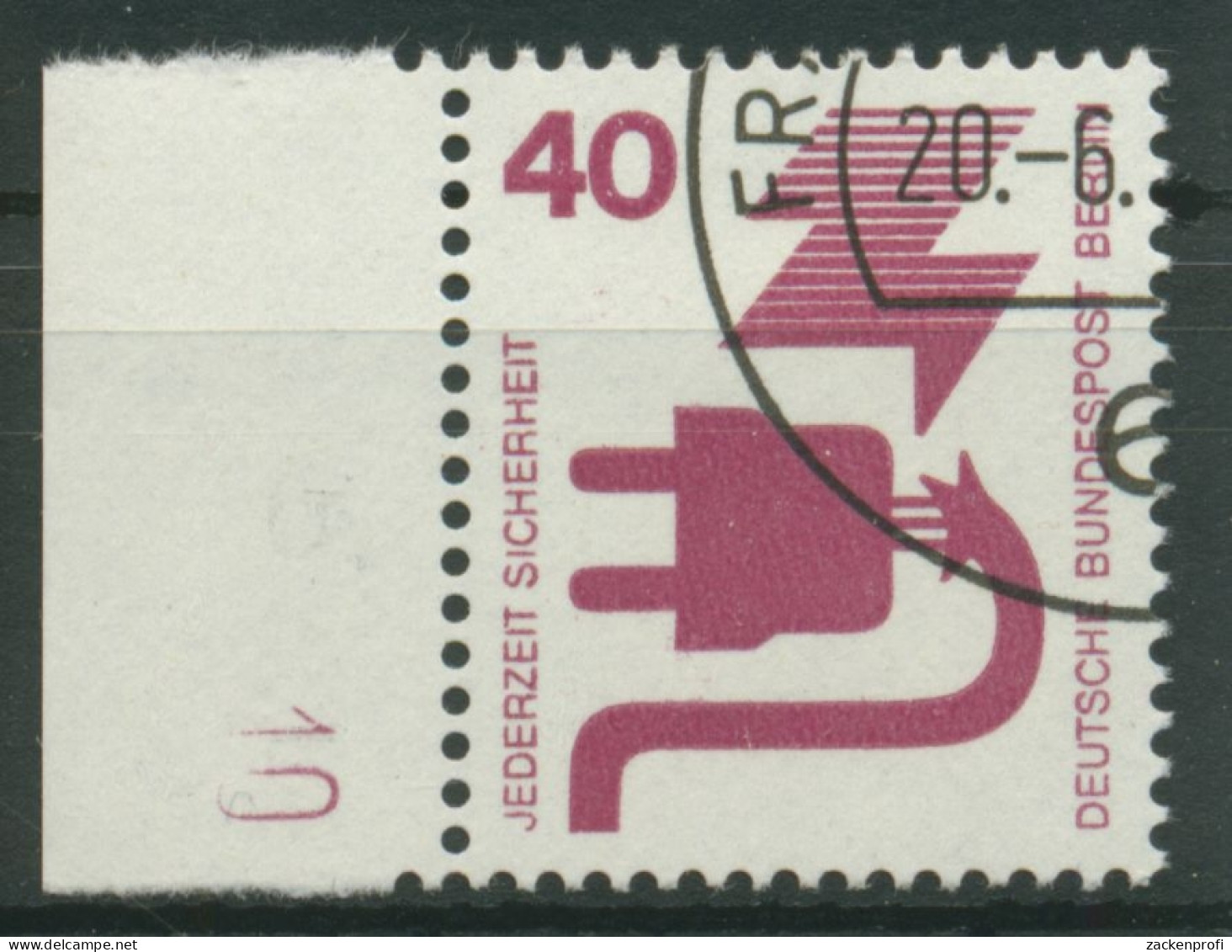 Berlin 1971 Unfallverhütung Mit Druckerzeichen 407 DZ 10 Gestempelt - Used Stamps