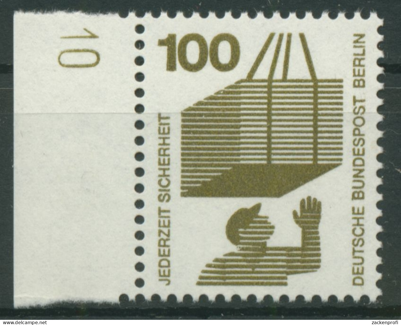 Berlin 1971 Unfallverhütung Mit Druckerzeichen 410 DZ 10 Postfrisch - Unused Stamps