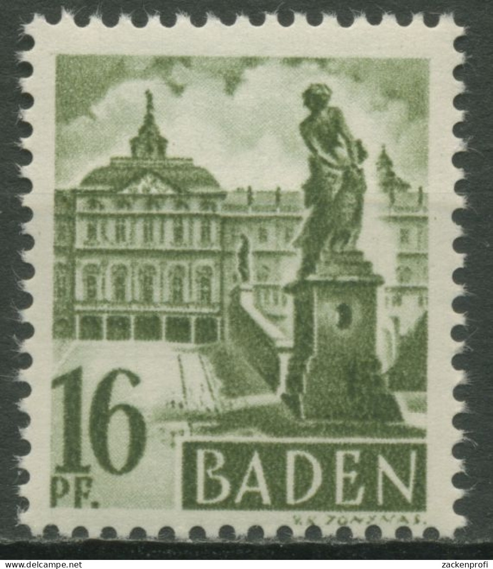 Französische Zone: Baden 1947 Schloss Rastatt Type I, 6 Yv I Postfrisch - Bade