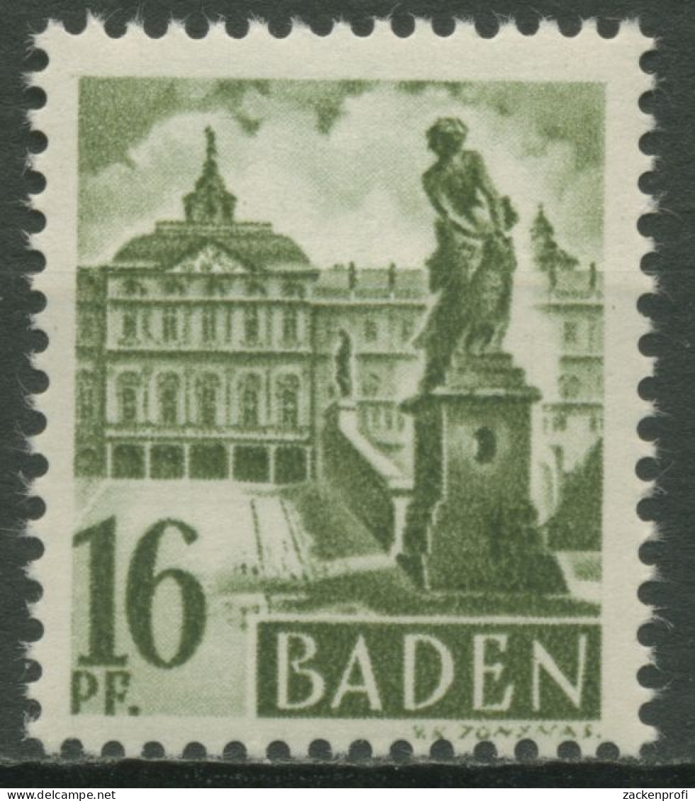 Französische Zone: Baden 1947 Schloss Rastatt Type I, 6 Yv I Postfrisch - Baden