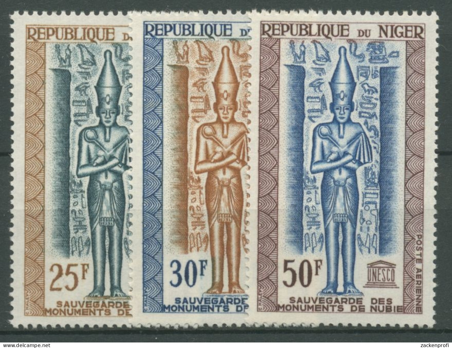 Niger 1964 UNESCO Erhaltung Der Nubischen Denkmäler 67/69 Postfrisch - Niger (1960-...)