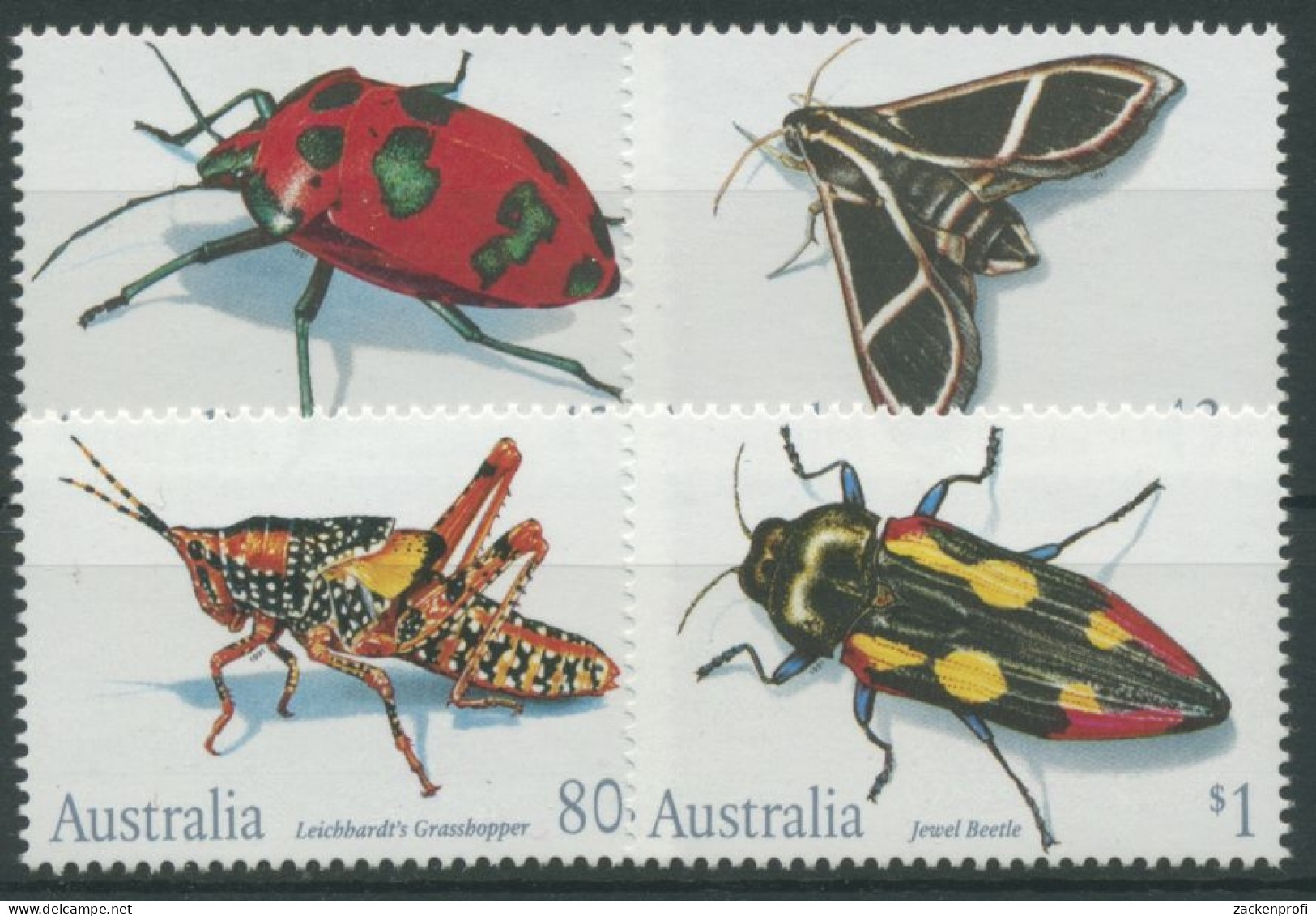 Australien 1991 Insekten Käfer Schwärmer 1244/47 Postfrisch - Mint Stamps