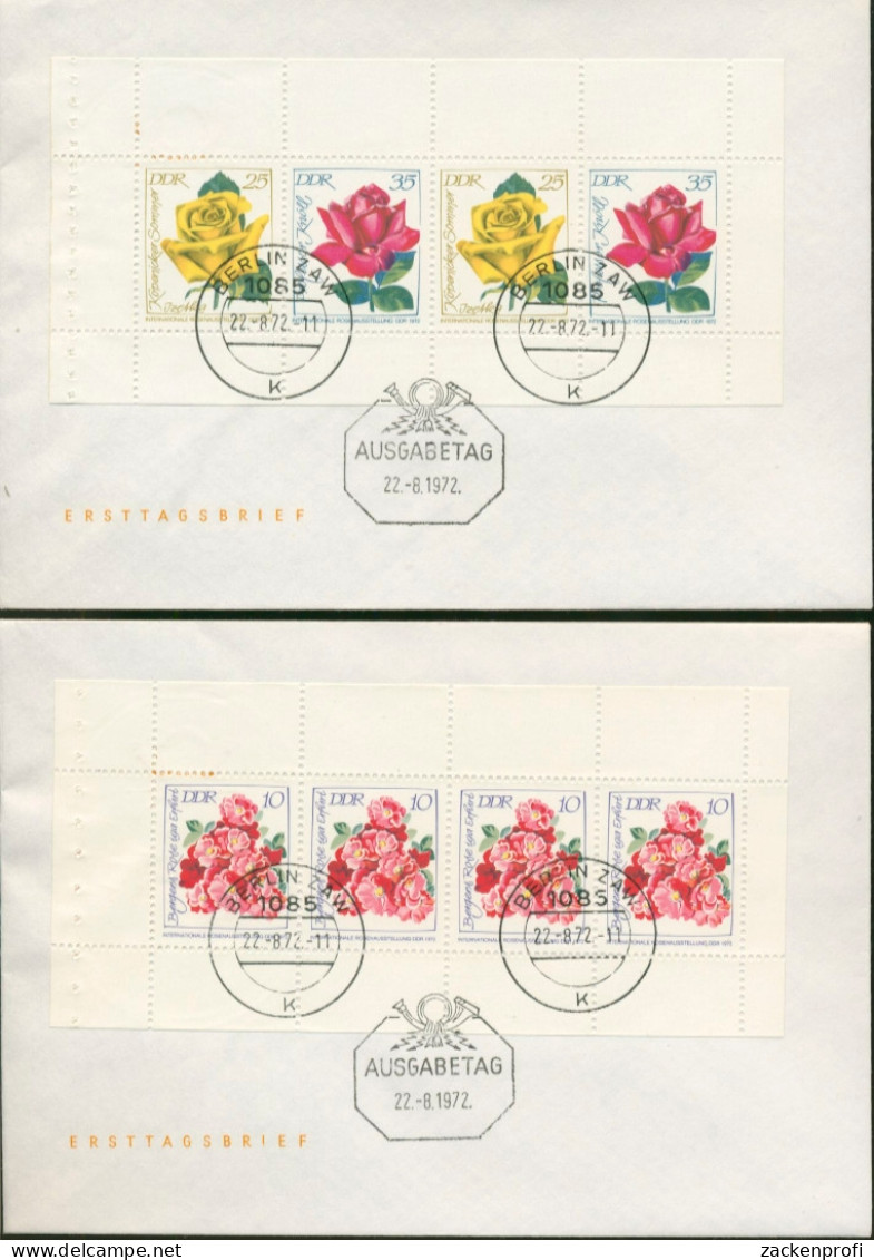 DDR 1972 Rosenausstellung Ersttagsbriefe Heftchenblätter 14/15 A FDC (T16775) - Sonstige & Ohne Zuordnung