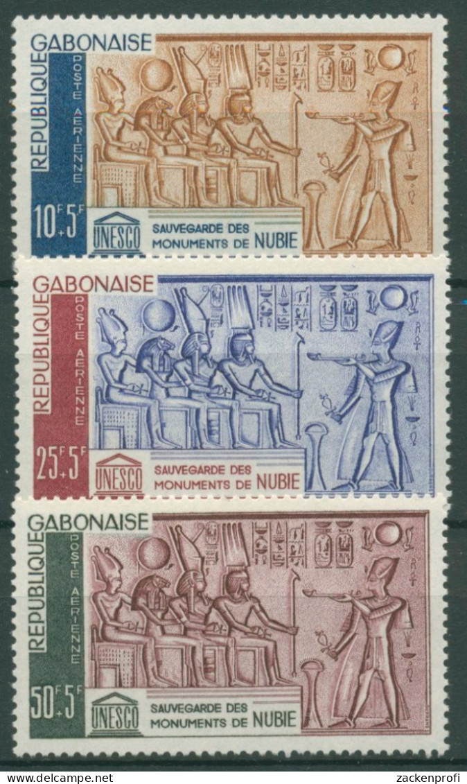 Gabun 1964 UNESCO Rettung Der Nubischen Denkmäler 193/95 Postfrisch - Gabón (1960-...)