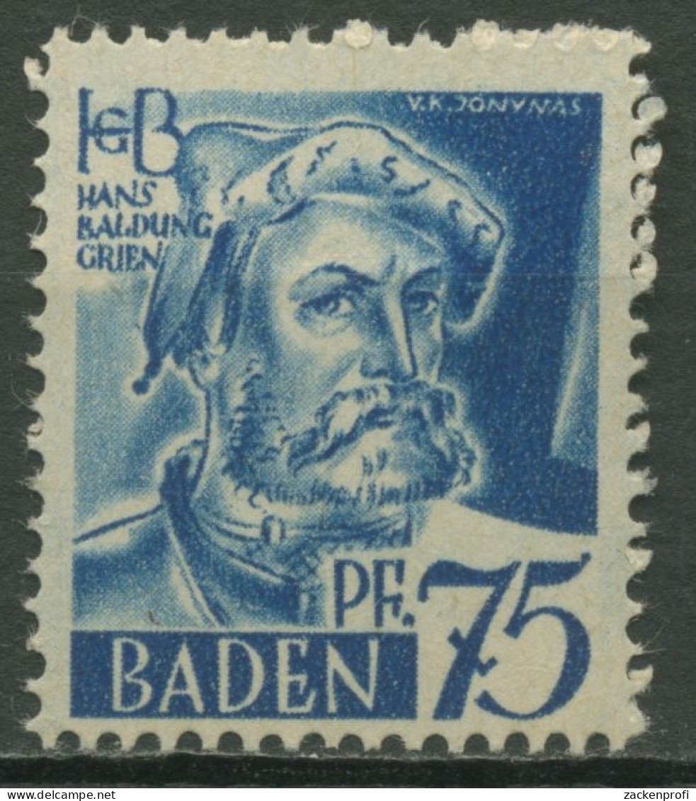 Franz. Zone: Baden 1947 Baldung Type I, 11 V W I Postfrisch (grobkörniger Gummi) - Bade