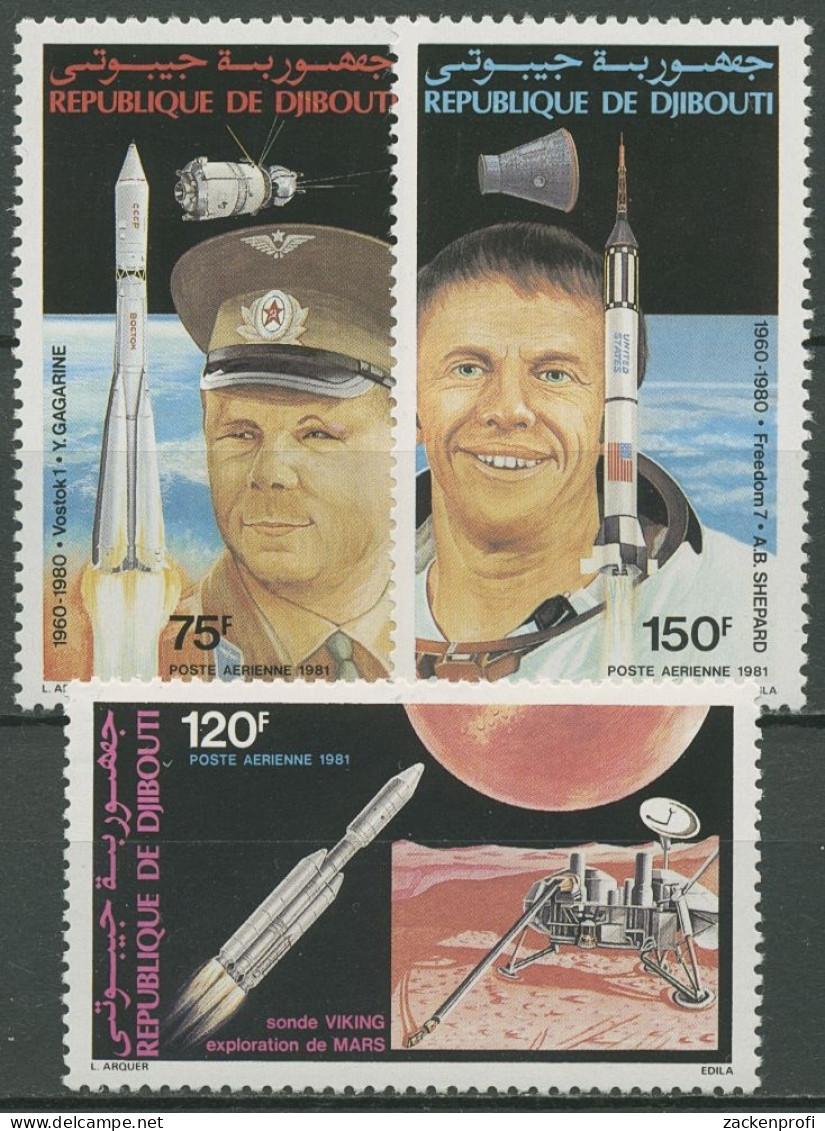 Dschibuti 1981 20 Jahre Bemannte Raumfahrt Mars-Sonde Viking 293/95 Postfrisch - Yibuti (1977-...)