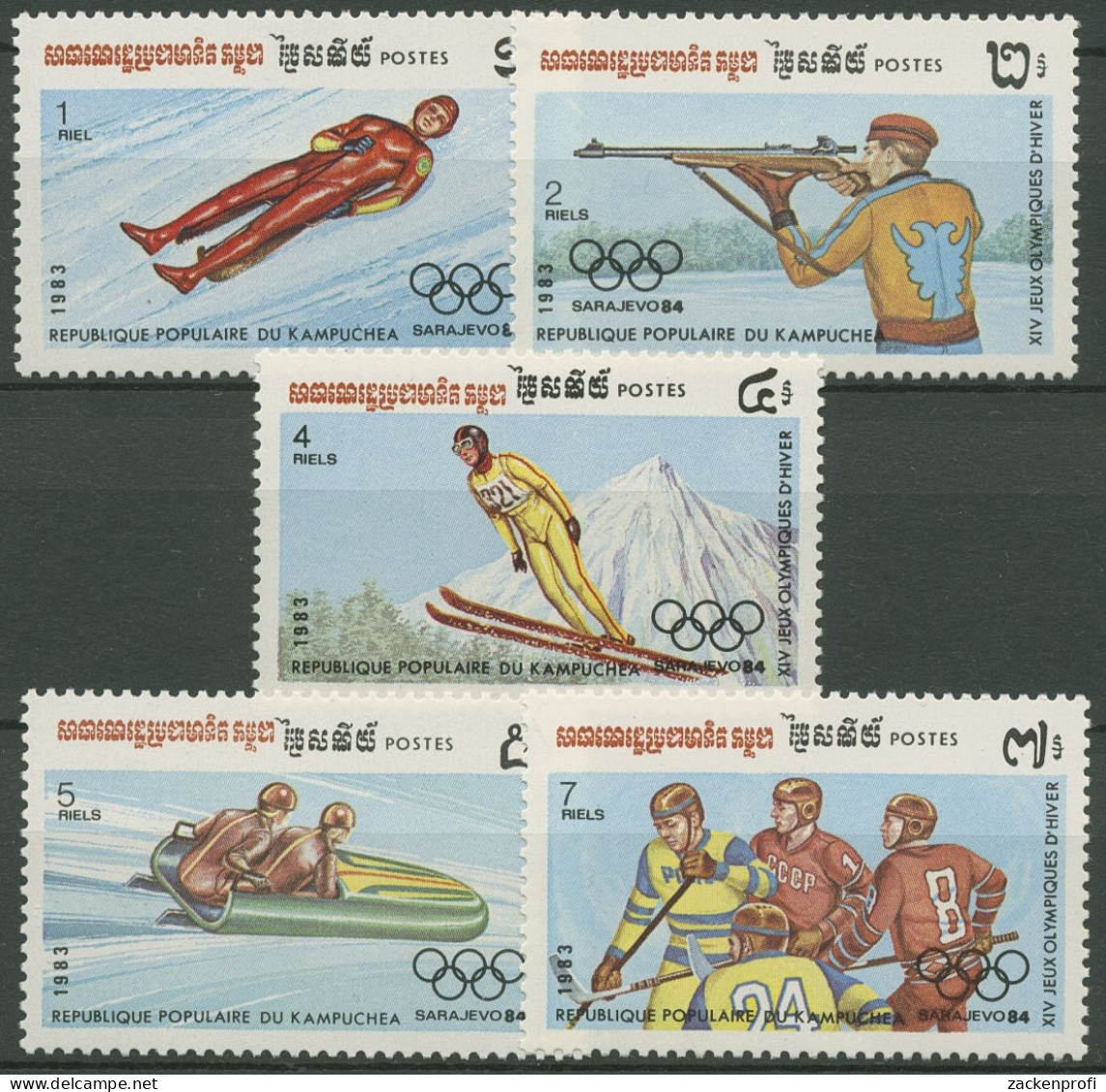 Kambodscha 1983 OlympischeWinterspiele Sarajevo 517/21 Postfrisch - Kambodscha