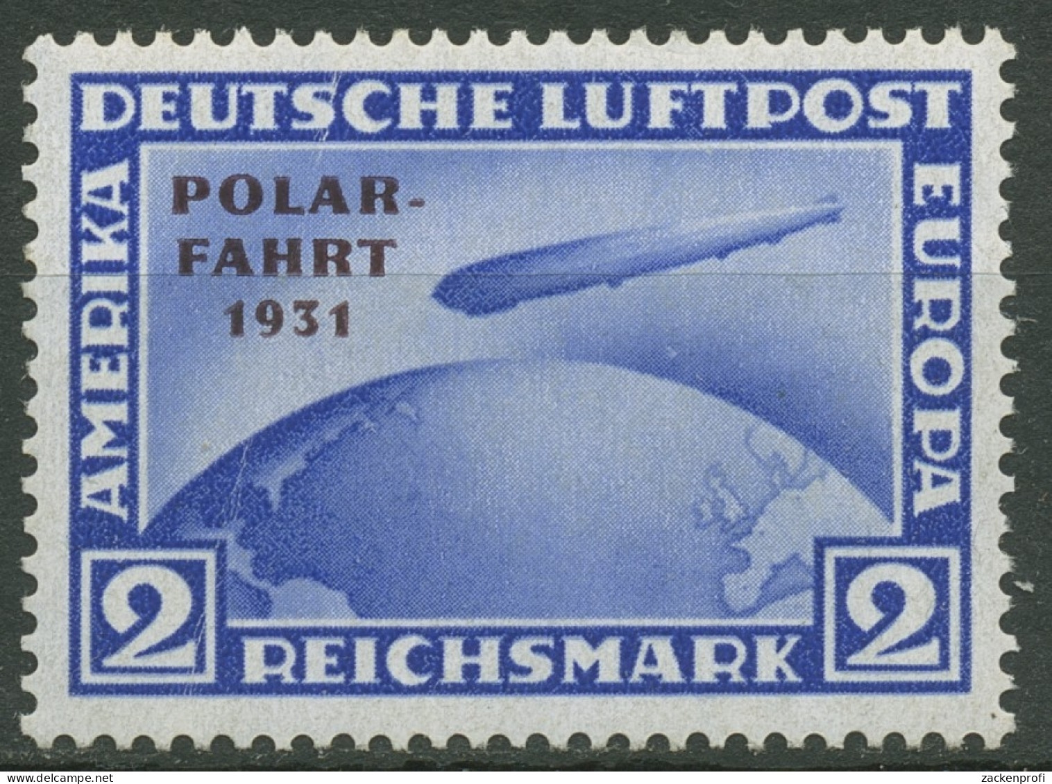 Deutsches Reich 1931 Zeppelin Polarfahrt 457 Postfrisch Geprüft, Mit Bug - Neufs