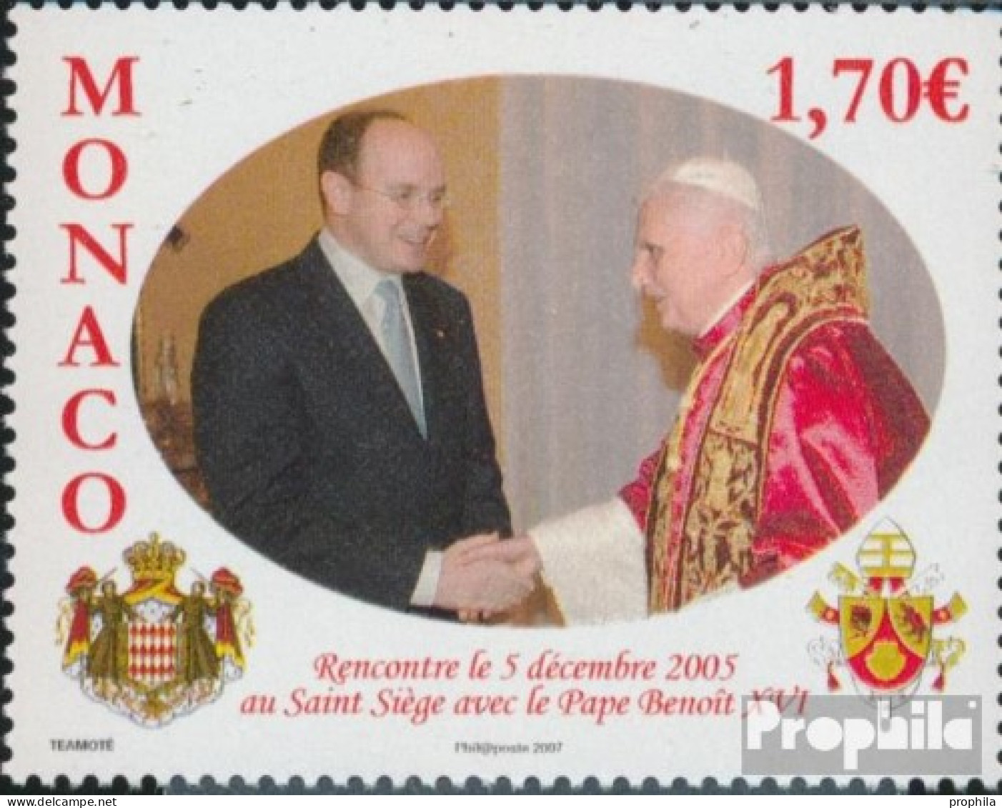 Monaco 2834 (kompl.Ausg.) Postfrisch 2006 Papstbesuch - Ungebraucht