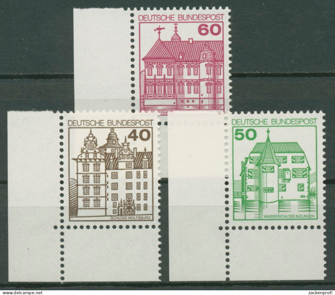 Bund 1979/80 Burgen & Schlösser Ecke Unten Links 1028 + 1037/38 Postfrisch - Ungebraucht