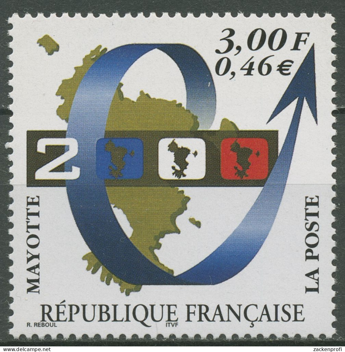 Mayotte 1999 Eintritt In Das Jahr 2000 Inselkarte 77 Postfrisch - Unused Stamps