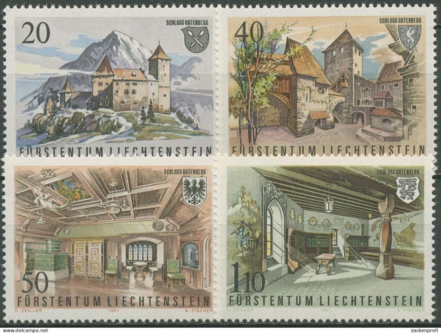 Liechtenstein 1981 Burg Gutenberg 780/83 Postfrisch - Ongebruikt