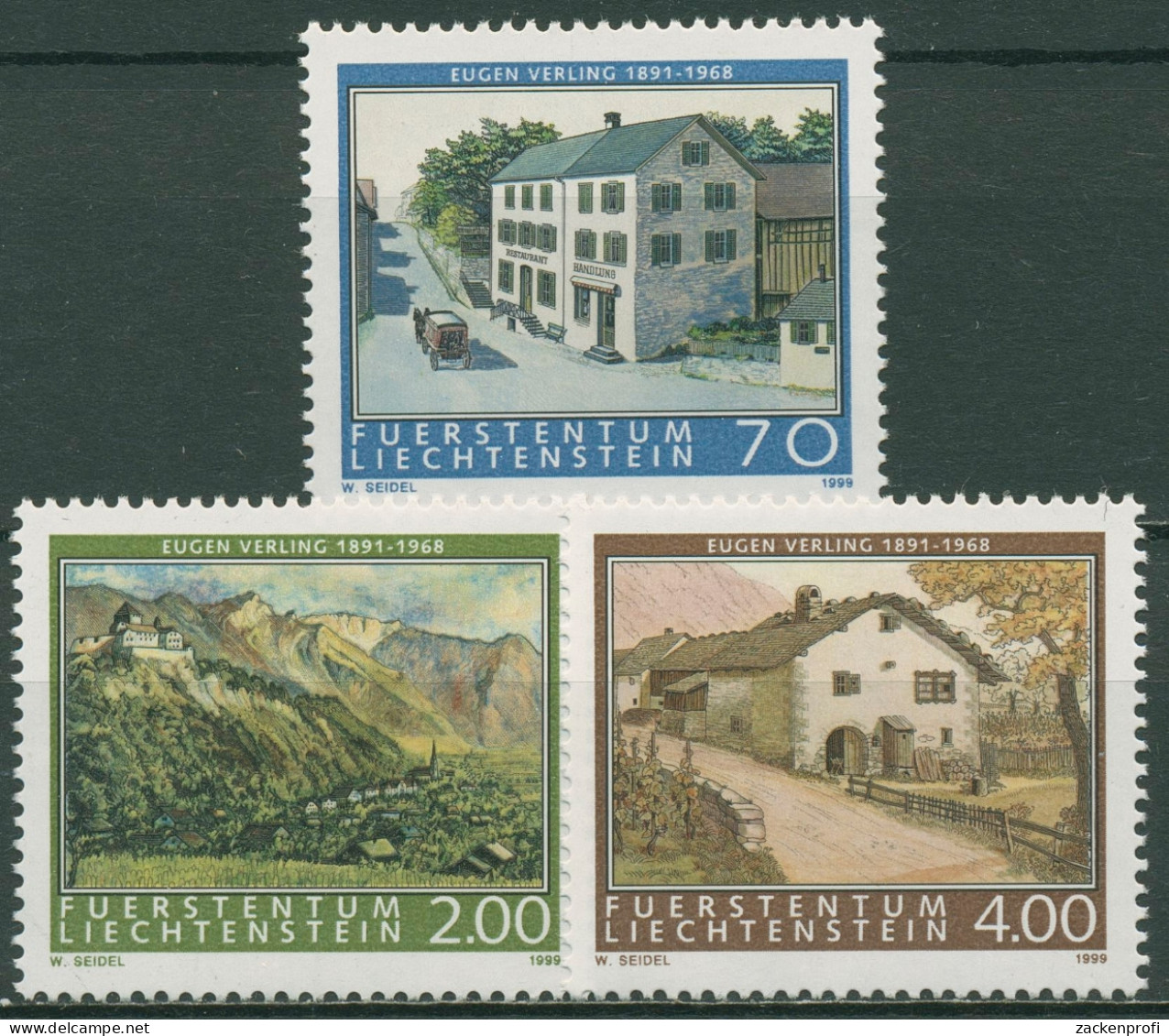 Liechtenstein 1999 Gemälde Maler Eugen Verling 1212/14 Postfrisch - Nuevos