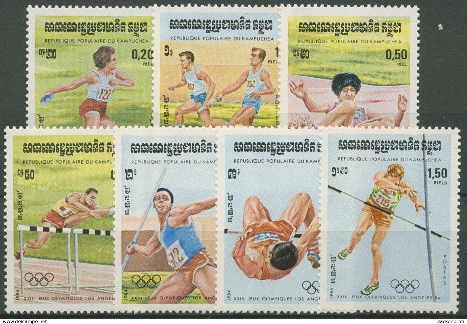 Kambodscha 1984 Olympische Sommerspiele Los Angeles 568/74 Postfrisch - Cambodia