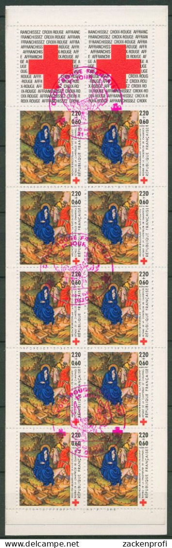 Frankreich 1987 Rotes Kreuz Altarbild Markenheftchen MH 10 Gestempelt (C99674) - Cruz Roja