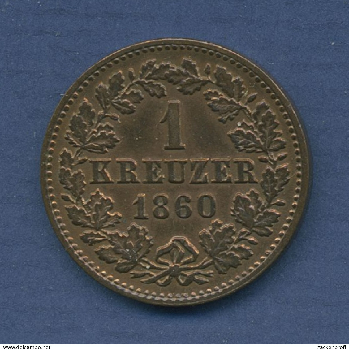 Nassau Herzogtum Kreuzer 1860 Herzog Adolph, J 58 Vz/st (m2685) - Petites Monnaies & Autres Subdivisions