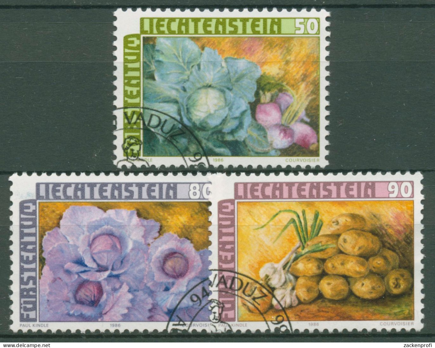 Liechtenstein 1986 Landwirtschaft Früchte Kohl Kartoffeln 904/06 Gestempelt - Gebruikt