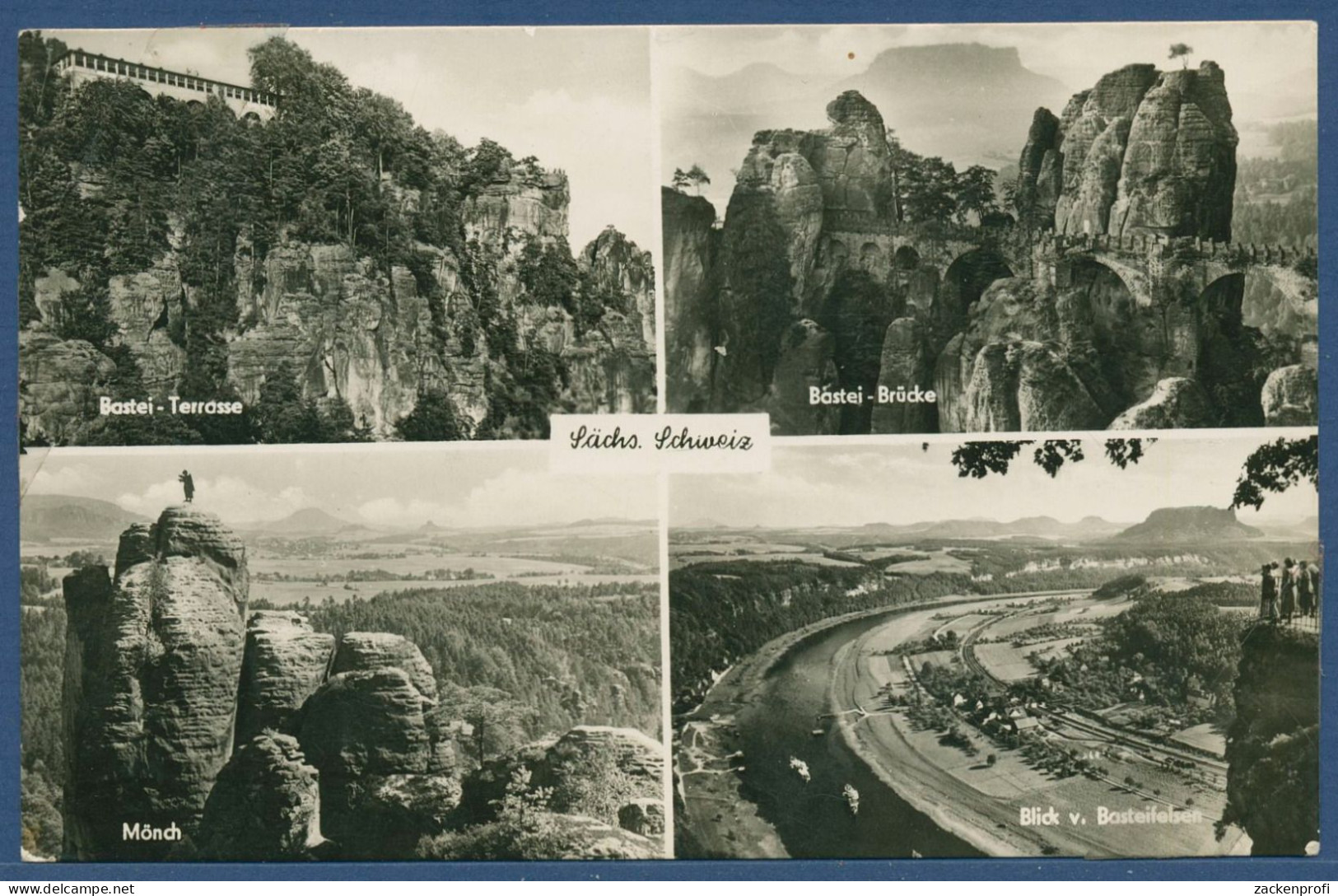 Sächsische Schweiz Bastei-Brücke Mönch, Gelaufen 1959 (AK4492) - Koenigstein (Saechs. Schw.)