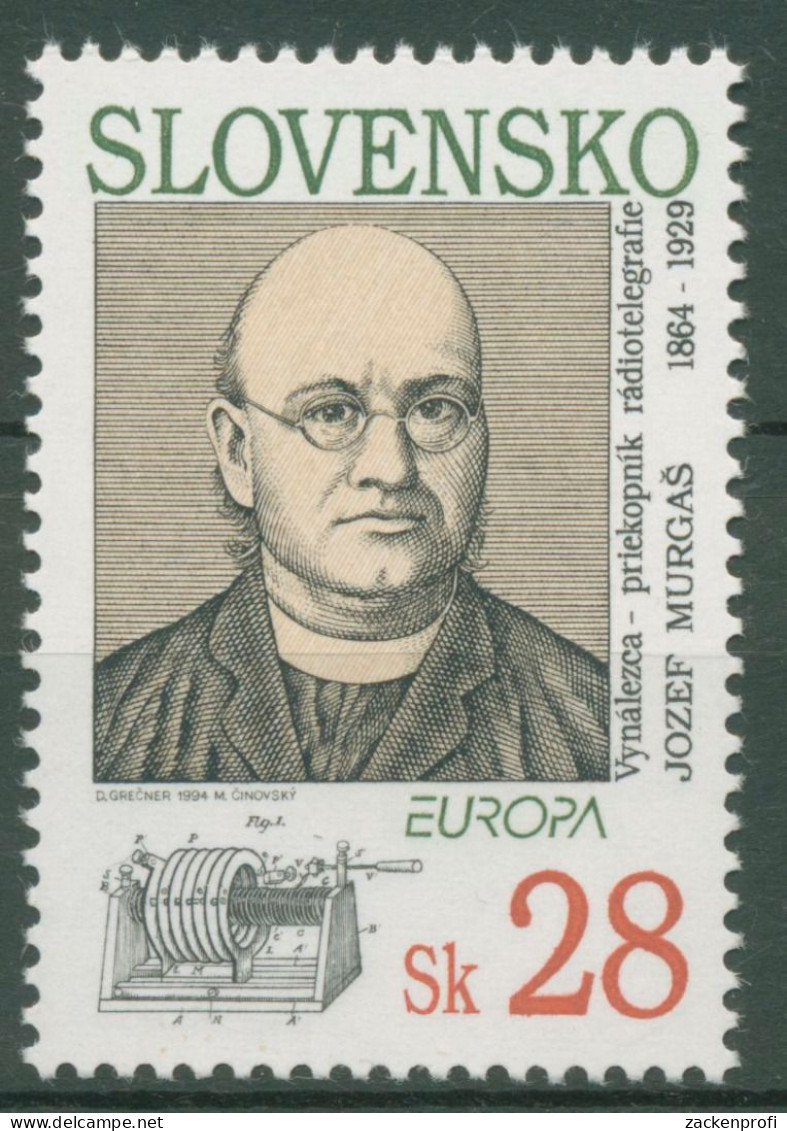 Slowakei 1994 Europa CEPT Entdeckungen Erfindungen Jozef Murgas 191 Postfrisch - Unused Stamps