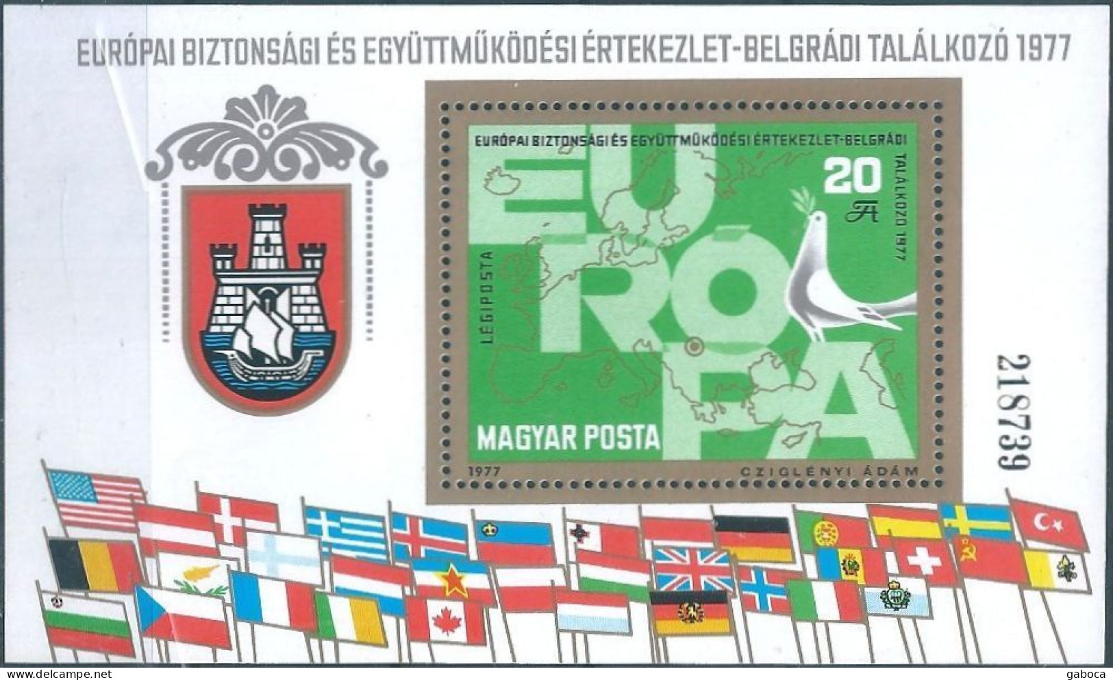 B0621b Hungary History Peace Organization CSCE Geography Map Fauna Flag S/S MNH - Postzegels