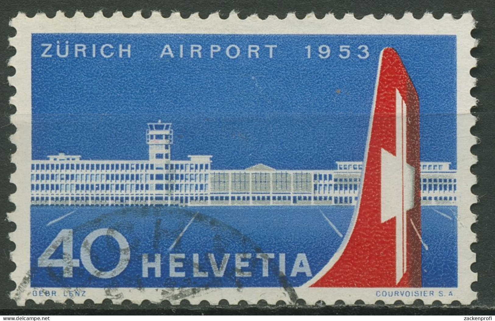 Schweiz 1953 Flughafen Zürich 585 Gestempelt - Gebruikt