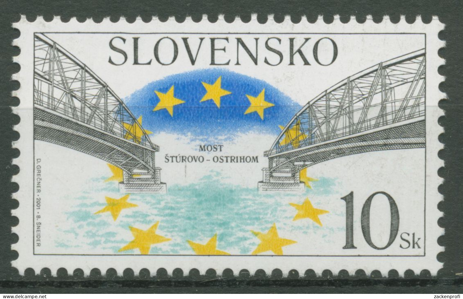 Slowakei 2001 Bauwerke Donaubrücke Ostrihorn 409 Postfrisch - Unused Stamps