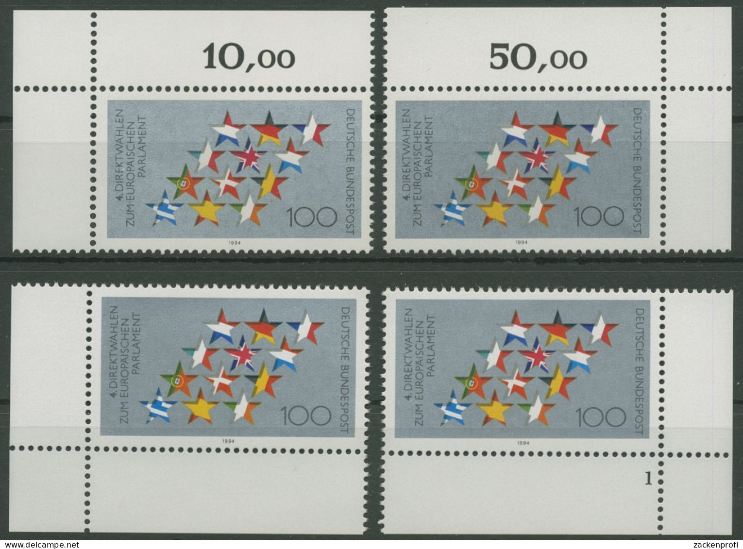 Bund 1994 Wahl Zum Europäischen Parlament 1724 Alle 4 Ecken Postfrisch (E2233) - Neufs